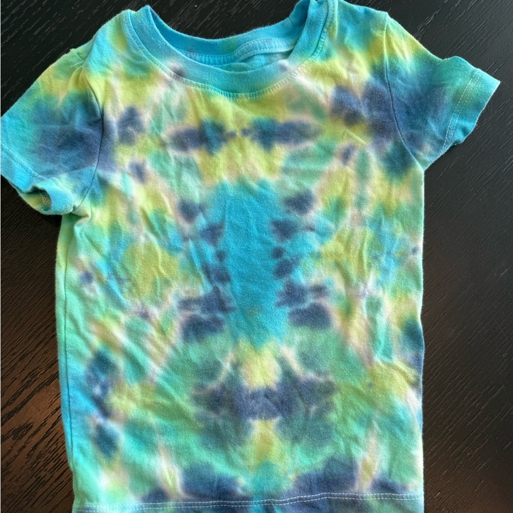 Cat & Jack Blue and Yellow Tie-Dye Tee